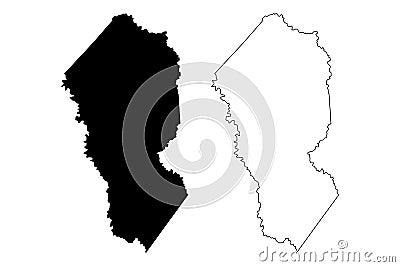 Calhoun County, State of West Virginia U.S. county, United States of America, USA, U.S., US map vector illustration, scribble Vector Illustration