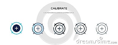 Calibrate icon in different style vector illustration. two colored and black calibrate vector icons designed in filled, outline, Vector Illustration