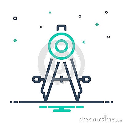Mix icon for Calibration, ruler and project Stock Photo