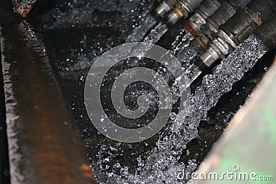Calida aqua â€“ Hot water returning from furnace water cooling system Stock Photo