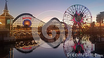 California Adventure Park in December Editorial Stock Photo