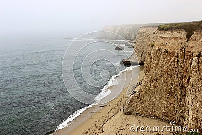 California coast, rugged cliffs at Davenport. Stock Photo