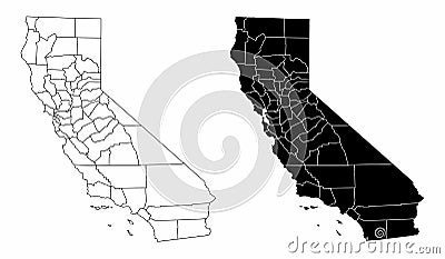 California county maps Stock Photo