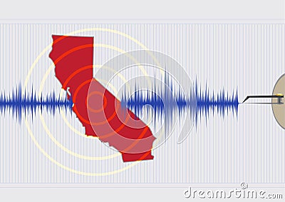 California Earthquake Concept Vector EPS10 and Raster Vector Illustration