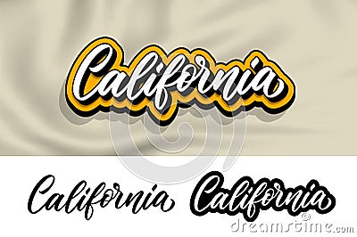 California, hand lettering design Vector Illustration