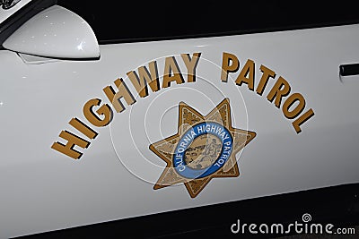 California Highway Patrol graphics Editorial Stock Photo