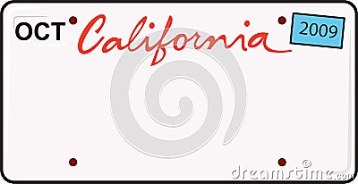 California License Plate Vector Illustration