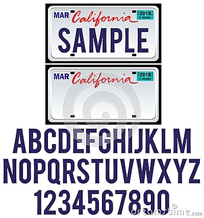 California License Plate Vector Illustration