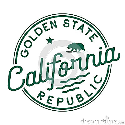 California logo. Golden State Republic. Vector and illustration. Vector Illustration