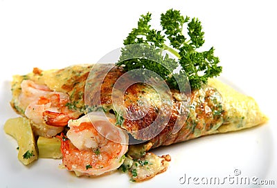 California prawn omlette horizontal Stock Photo