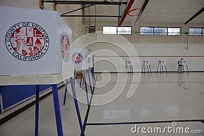 California, Primary Election, Ventura County, California, Democracy, Election, Horizontal, Voters, Polling Station, Voting Editorial Stock Photo