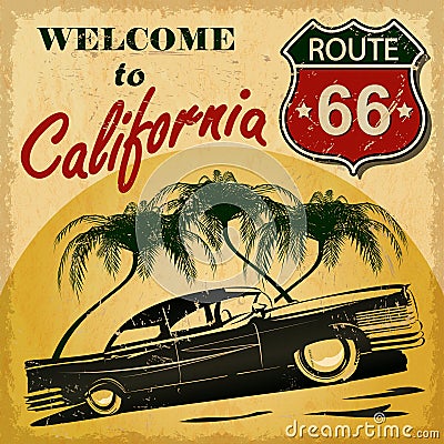 California retro poster Stock Photo