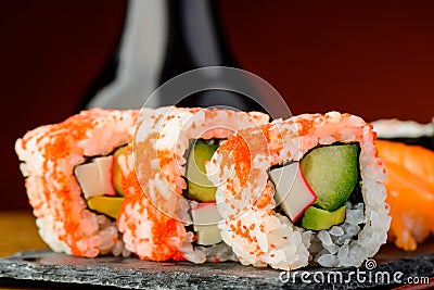 California rolls sushi closeup Stock Photo