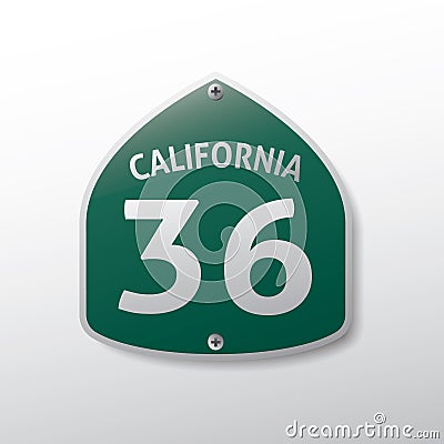 california 36 route sign. Vector illustration decorative design Cartoon Illustration