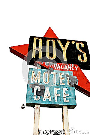 California,the Roy's motel and cafe on the Route 66 Editorial Stock Photo