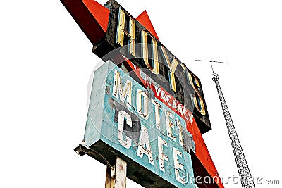 California,the Roy's motel and cafe on the Route 66 Editorial Stock Photo