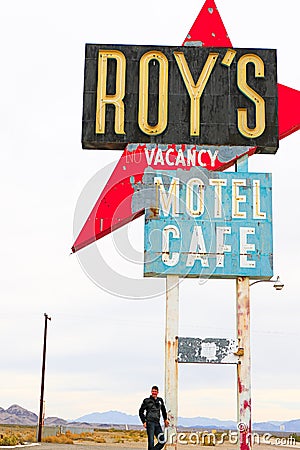 California,the Roy`s motel sign Editorial Stock Photo