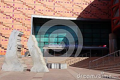 California Science Center Museum (ScienCenter) located at 700 Exposition Park Dr., Los Angeles Editorial Stock Photo