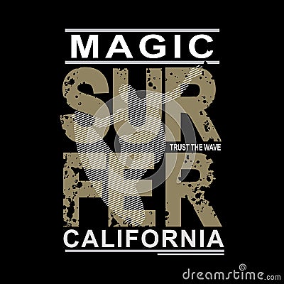 California surfing t shirt vector art Vector Illustration