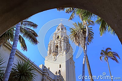 California Tower overlooking Balboa Park in San Diego Stock Photo