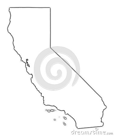 California (USA) outline map Stock Photo