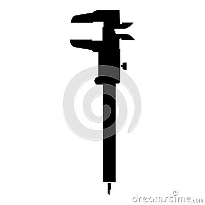 Caliper Hand caliper Sliding caliper Vernier caliper Caliper gage Slide gage Trammel icon black color vector illustration flat Vector Illustration