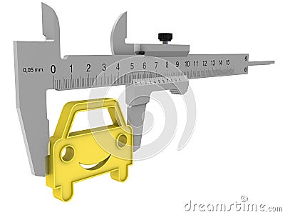 Caliper measures car symbol Stock Photo