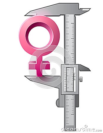 Caliper measures female sign Vector Illustration