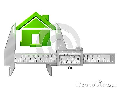 Caliper measures house symbol Vector Illustration