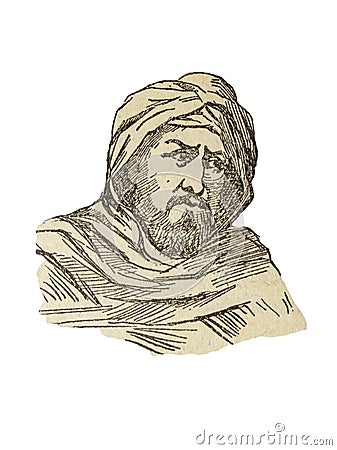 Caliph Abd-ar-Rahman portrait, founder of Umayyad dinasty Editorial Stock Photo