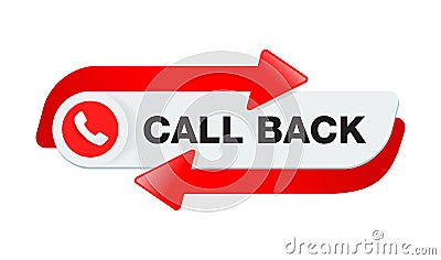 Call back button Vector Illustration