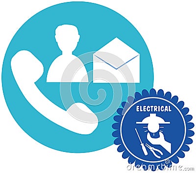 Call button electricity Vector Illustration