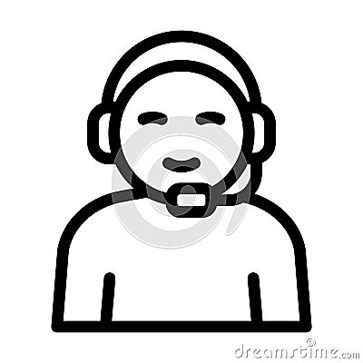 Call Center Agent Vector Thick Line Icon For Personal And Commercial Use Stock Photo
