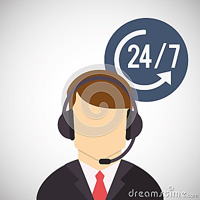 Call center design. Customer service icon. Flat illustration Vector Illustration