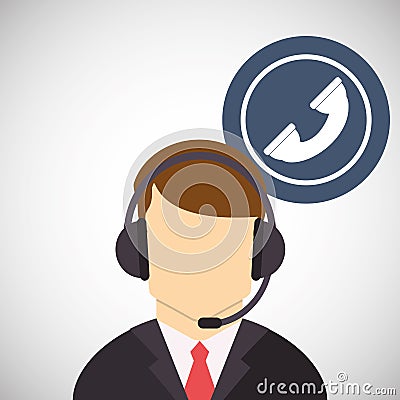 Call center design. Customer service icon. Flat illustration Vector Illustration