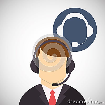 Call center design. Customer service icon. Flat illustration Vector Illustration