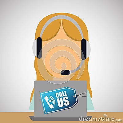 Call center design. customer service icon. illustration , vector Vector Illustration