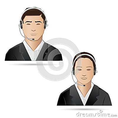 Call Center Executive Vector Illustration