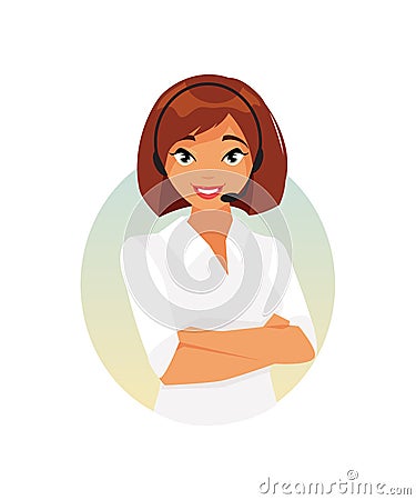 Call center operator Vector Illustration