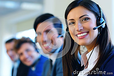 Call center operators Stock Photo