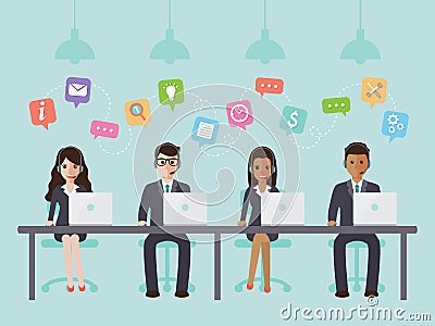 Call center people Vector Illustration