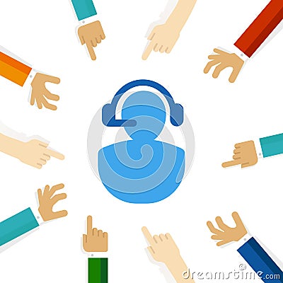 call center service commnication talking answering caller Vector Illustration