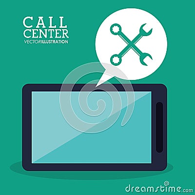 Call center smartphone technical app Vector Illustration