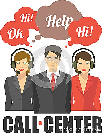 Call Center Vector Illustration