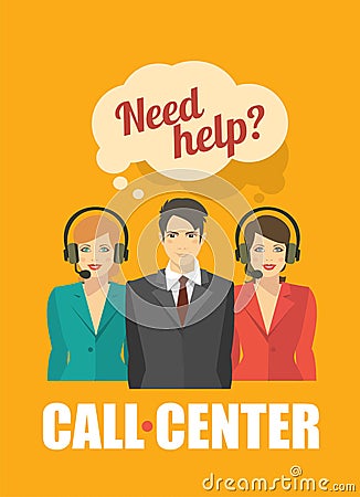 Call Center Vector Illustration