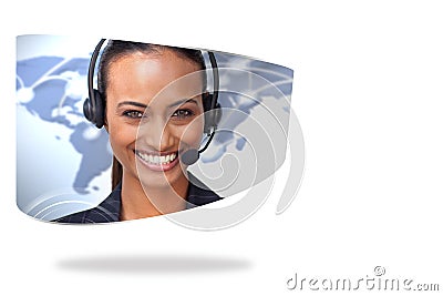 Call centre agent on abstract screen Stock Photo