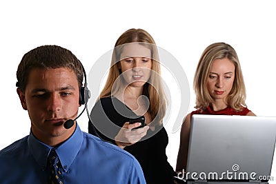 Call centre and business women Stock Photo