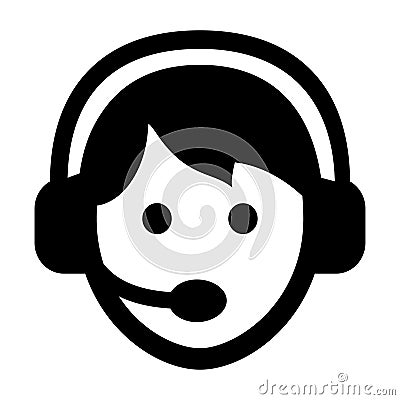 Call centre support agent icon Vector Illustration