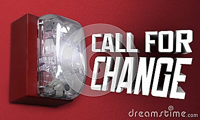 Call for Change Alarm Flashing Lights Emergency Crisis 3d Illustration Stock Photo