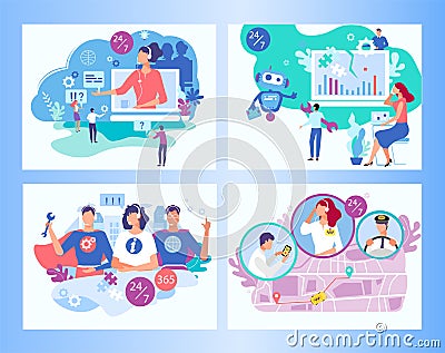 Call communication technical concept on online person hand drawn vector illustration. Vector Illustration